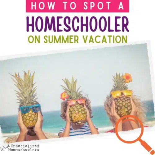 How to Spot a Homeschooler on Summer Vacation: children with pineapples in front of their faces