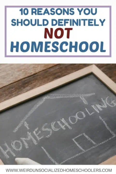 Thinking of homeschooling? Don't do it! This tongue-in-cheek homeschool humor article explains why you should definitely not homeschool. (But you really should!) #homeschool #homeschooling #humor