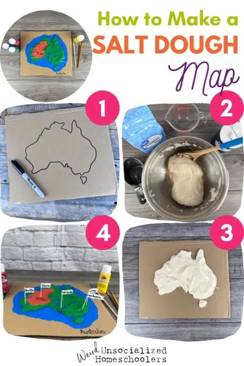 Easy and fun to make, salt dough maps are a great visual aid for learning the geography of a country and a fun, hands-on tool for making history come alive.